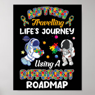 Poster Autismo viajando astronauta da vida