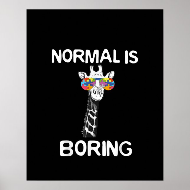 Poster Autista | Normal é chato Girafa Quebra-cabeça Piec (Frente)