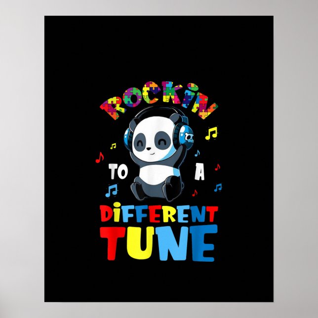 Poster Autista | Rockin A Diferente Tune Cute Panda (Frente)
