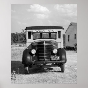Poster Auto escolar antigo, Greensboro, Geórgia, 1941
