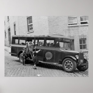 Póster Auto escolar antigo, os anos 30