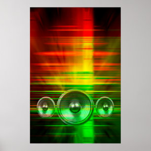 Póster Auto-falante coloridos da música
