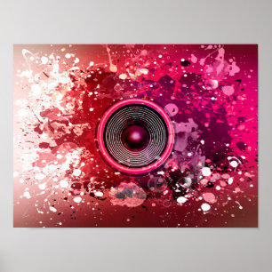 Poster Auto-falante de música e decapantes de tinta