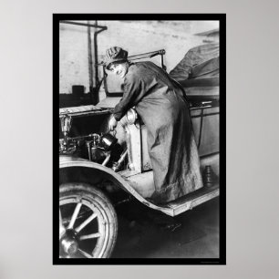 Poster Auto mecânico 1925 da mulher