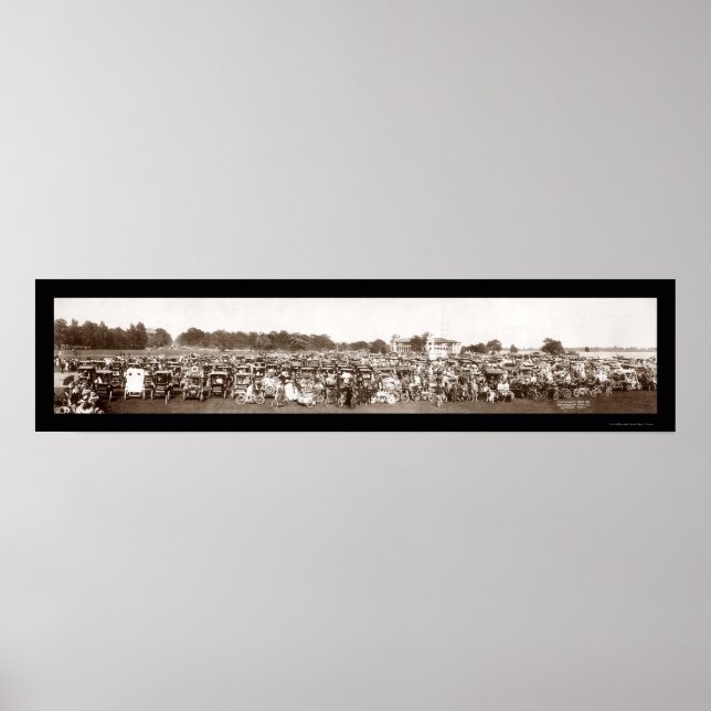 Póster Auto Parade Detroit Foto 1909 (Frente)