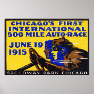 Poster Auto raça 1915 de Chicago