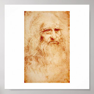 Poster Auto-Retrato de Leonardo da Vinci cerca de