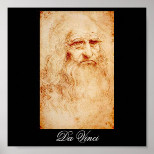 Poster Auto-Retrato de Leonardo da Vinci cerca de