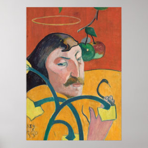 Poster Auto-Retrato de Paul Gauguin , 1889 (óleo na