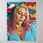 Poster Auto Retrato Pop Art<br><div class="desc">auto retrato en diseño pop art</div>