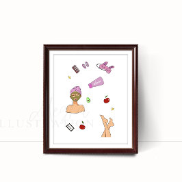 Poster Autoatendimento, ilustração de moda