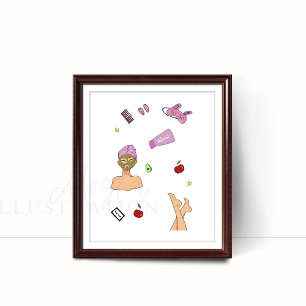 Poster Autoatendimento, ilustração de moda