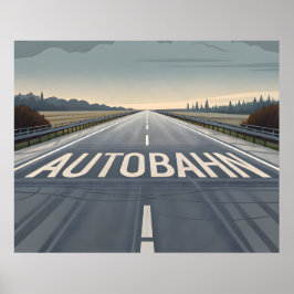 Poster Autobahn Infinite Road Perspective Art