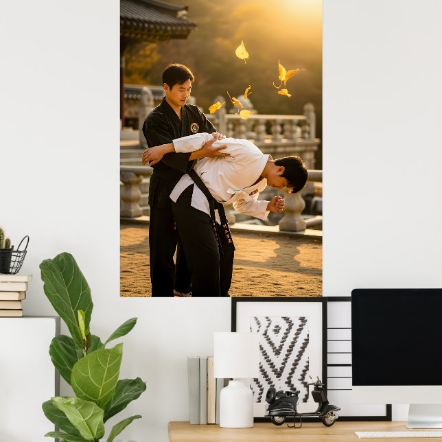 Poster Autodefesa Coreana de Hapkido (Escritório em casa)