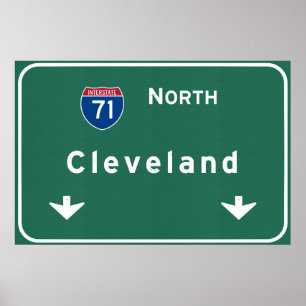 Póster Autoestrada da estrada nacional de Cleveland Ohio