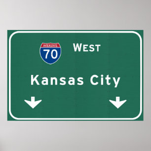 Poster Autoestrada da estrada nacional de Kansas City KC