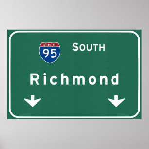 Póster Autoestrada da estrada nacional de Richmond
