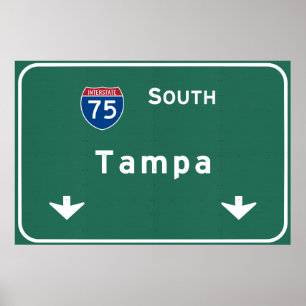 Poster Autoestrada da estrada nacional de Tampa Florida