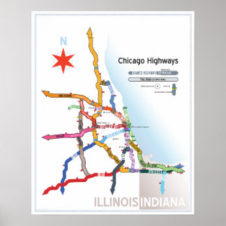 Poster Autoestradas de Chicago