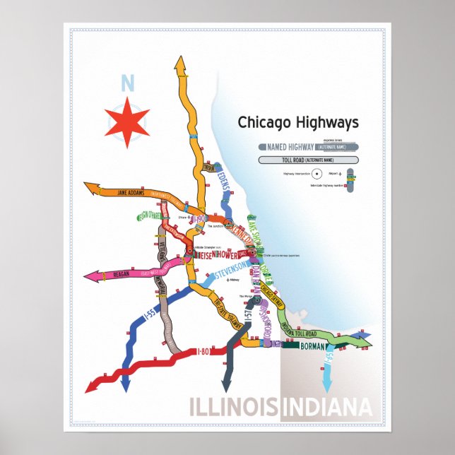 Poster Autoestradas de Chicago (Frente)