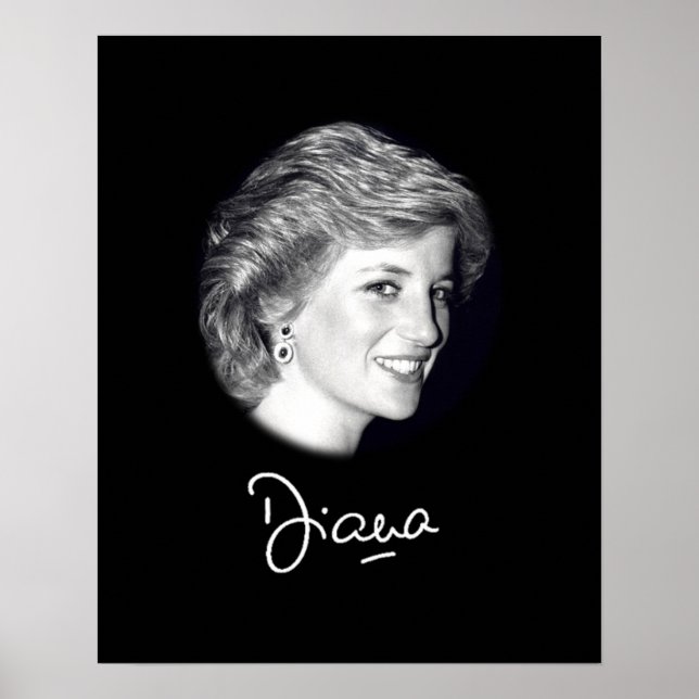 Poster Autografo da Princesa Diana (Frente)