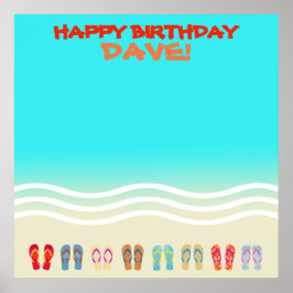 Póster Autógrafo Feliz Aniversário do Partido Praia