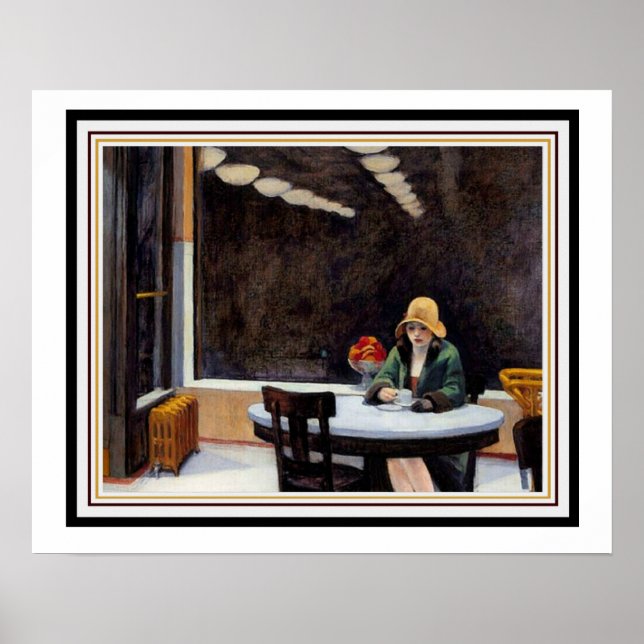 Póster Automat de Edward Hopper 16 x 20 (Frente)