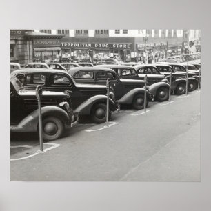Poster Automóveis em Omaha, 1938. Foto Antiga