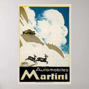 Poster Automóveis Martini Carro Retro Suíço Antigo
