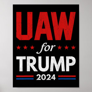 Poster Automóveis Para Trump 2024 American Flag Trump El