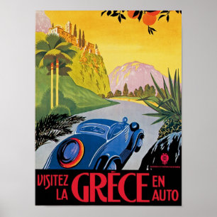 Póster Automóvel do en de Grece do La de Visitez