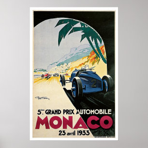 Poster Automóvel grande de Monaco Prix