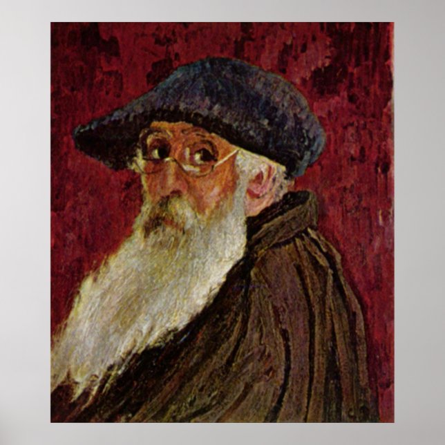 Póster Autoretrato de Camille Pissarro 1898 (Frente)