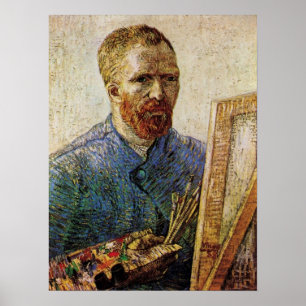Poster Autoretrato Van Gogh em frente à Easel