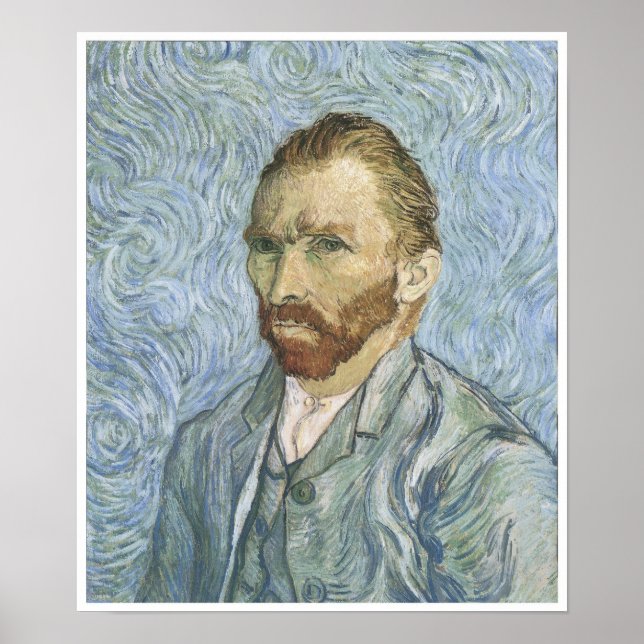 Poster Autorretrato, 1889, Vincent Van Gogh (Frente)