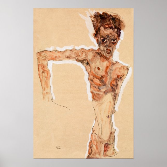 Poster Autorretrato (1911) | Egon Schiele | (Frente)