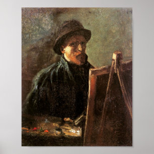 Póster Autorretrato, Chapéu Escuro, Easel Van Gogh Belas