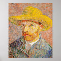 Autorretrato com chapéu de palha (1887) por Vincen
