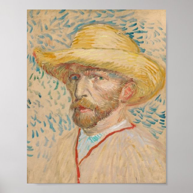 Poster  Autorretrato com Chapéu de Palha de Vincent van G (Frente)
