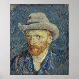 Póster Autorretrato com Cinza Felt Hat Van Gogh