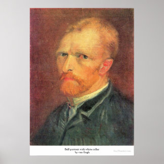 Póster Autorretrato com colarinho branco de van Gogh
