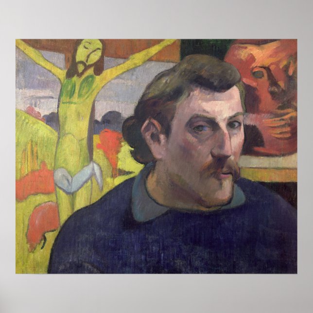 Poster Autorretrato com o Cristo amarelo, 1890 (Frente)