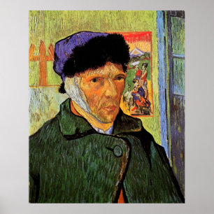 Póster Autorretrato com Orelha Bandrada por van Gogh