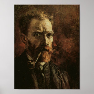 Póster Autorretrato com Pipe, Van Gogh Belas Artes