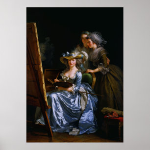 Poster Autorretrato de Adélaïde Labille-Guiard com Dois P