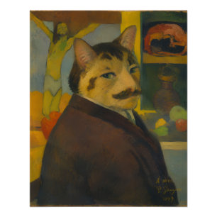 Póster Autorretrato de Paul Gauguin como um Gato