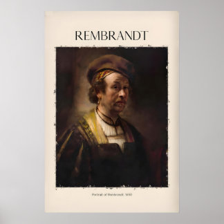 Poster Autorretrato de Rembrandt650 Pintor Mestre Holandê