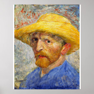 Poster Autorretrato de Van Gogh com chapéu de palha