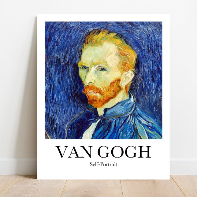 Poster Autorretrato de Vincent Van Gogh (Own Van Gogh's Gaze: Iconic 1889 Self-Portrait. High-quality poster)