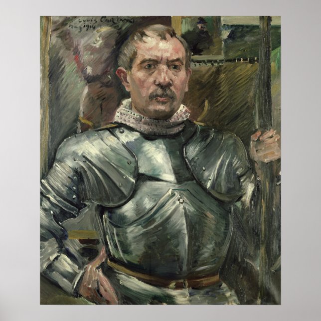 Poster Autorretrato em armadura, 1914 (Frente)